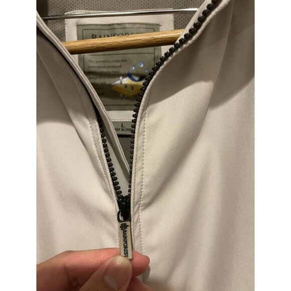 Large Size Rainforest Membrane System Water Proof Jacket Men's Khaki Windbreaker - Picture 6 of 9